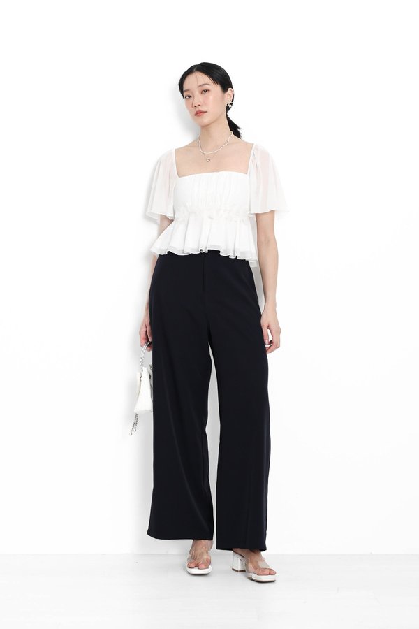 *TPZ* ROSA HIGH WAISTED PANTS (PETITE) IN BLACK