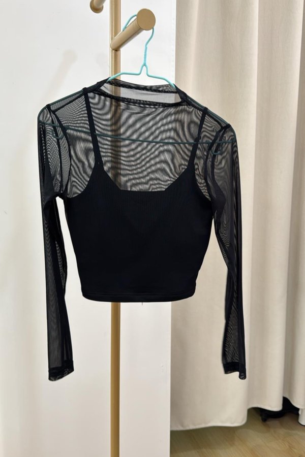 (PO ETA: END JULY) *TPZ LUXE MESH* VELL MESH LONG SLEEVES TOP IN BLACK