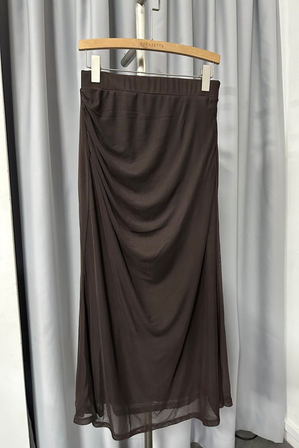 (PREORDER) *TPZ LUXE MESH* AURELIA MESH MERMAID SKIRT IN FRIGGIN' BROWN