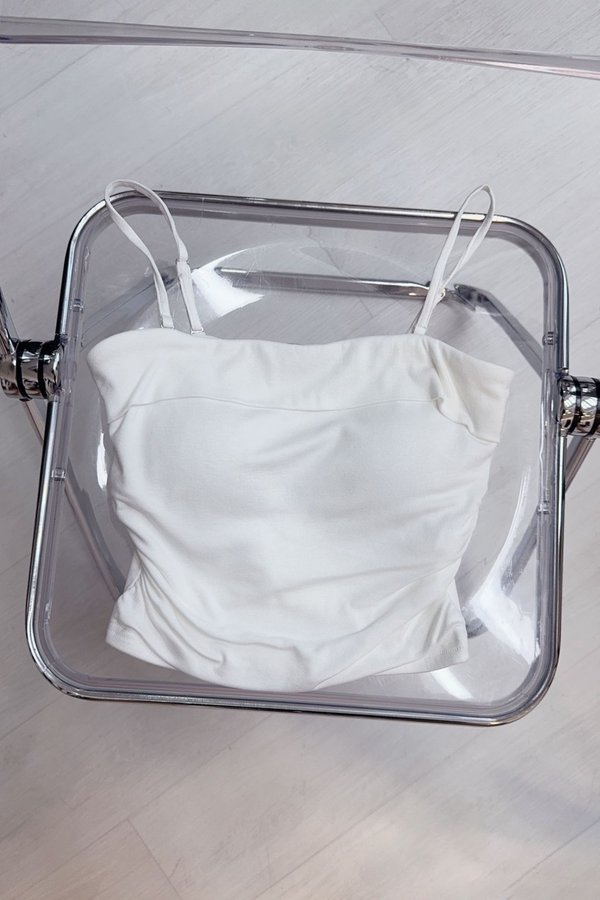 (PREORDER) *TPZ* PERFECT CLASSY RUCHED TOP IN WHITE