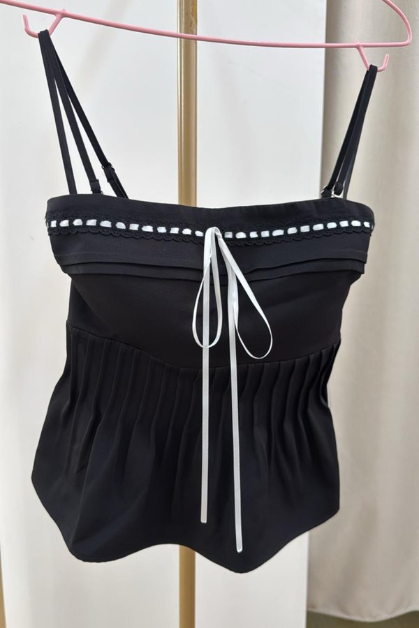 (PO ETA: END AUG) *TPZ* DOLL RIBBON TOP IN BLACK