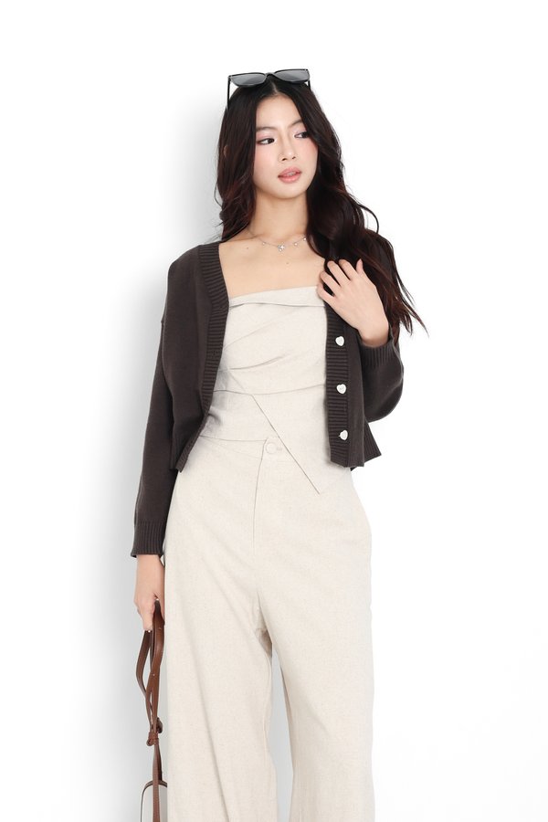 (PO ETA: END JULY) *TPZ* EARTH LINEN ASYMMETRICAL TOP IN LINEN BEIGE