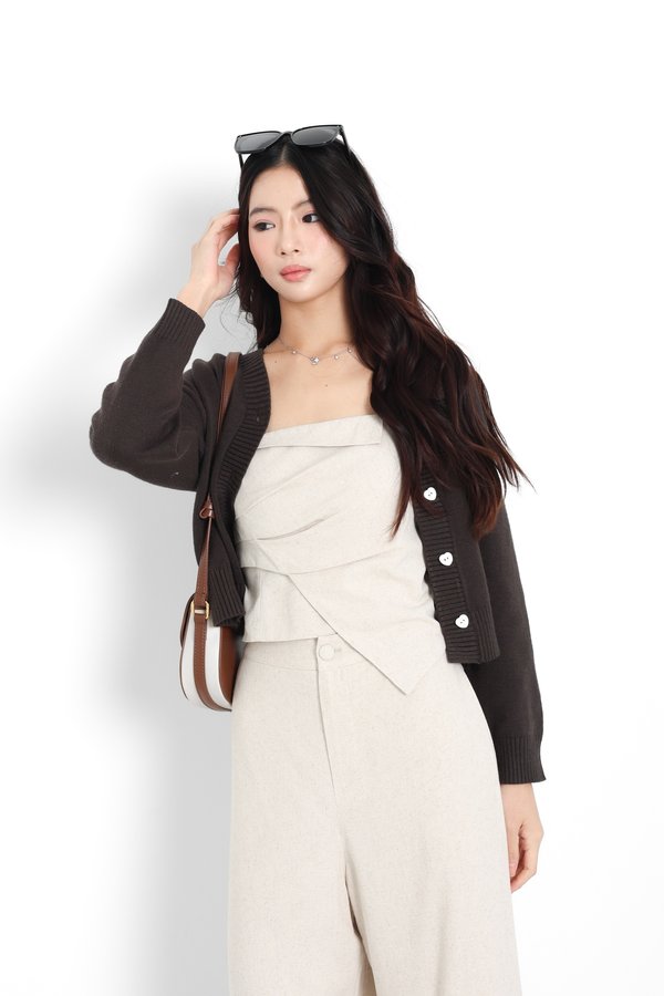 *TPZ* MISTLETOE KNIT CARDIGAN 2.0 IN FRIGGIN' BROWN