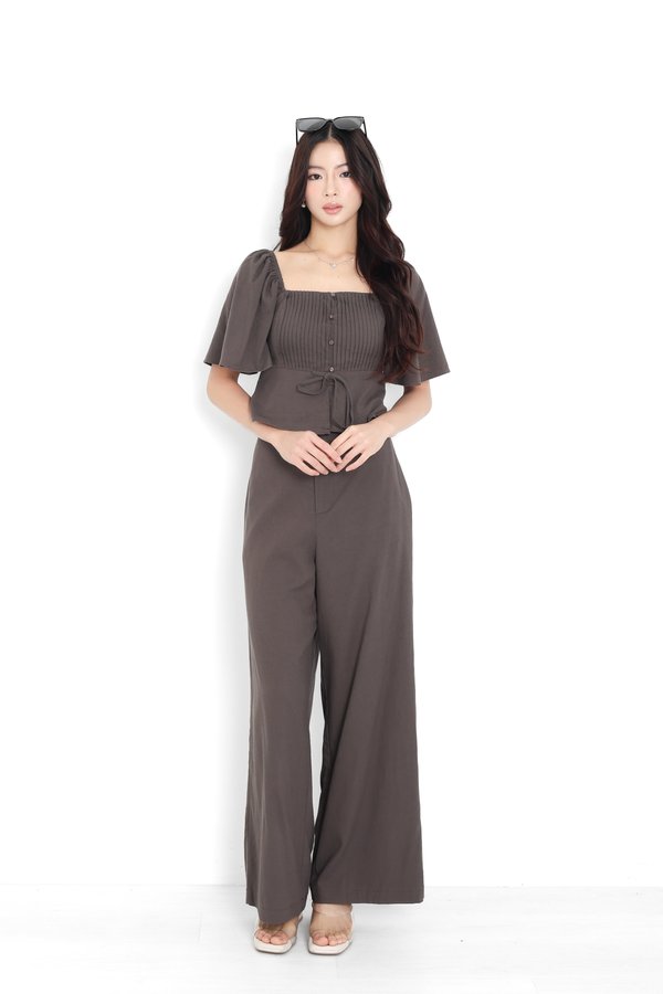 (PO ETA: END JULY) *TPZ* STONE LINEN PANTS (PETITE) IN FRIGGIN BROWN