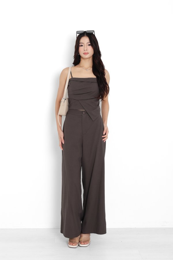 (PO ETA: END JULY) *TPZ* STONE LINEN PANTS (PETITE) IN FRIGGIN BROWN