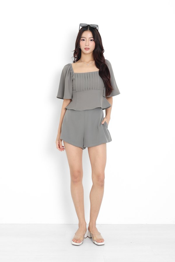 *TPZ* TIA HIGH WAISTED SHORTS IN ELEPHANT GRAY