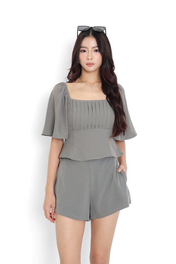 (PO ETA: MID JULY) *TPZ* TIA HIGH WAISTED SHORTS IN ELEPHANT GRAY