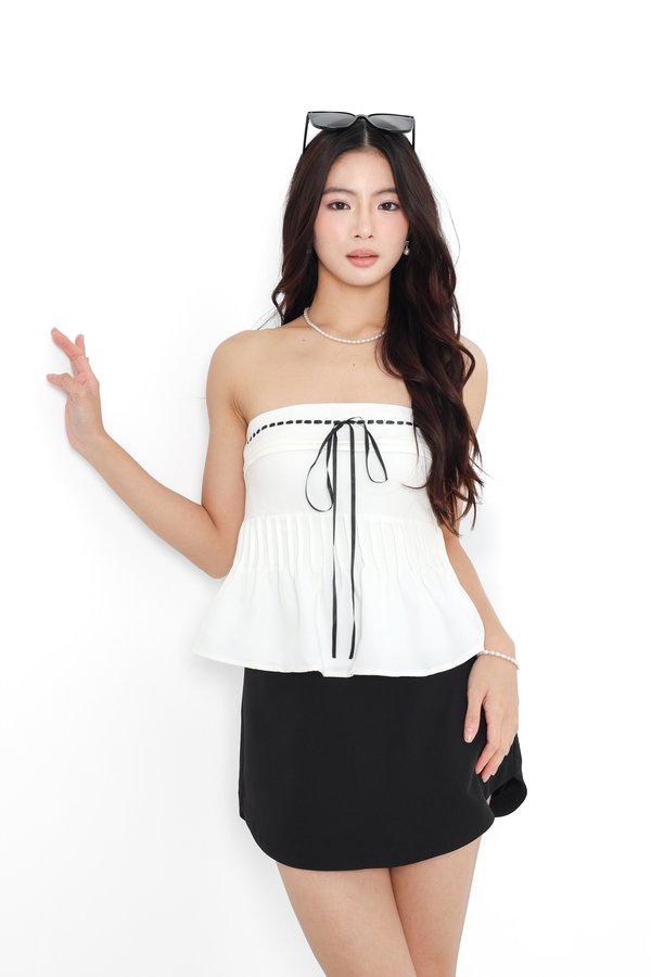 (PO ETA: END AUG) *TPZ* DOLL RIBBON TOP IN WHITE