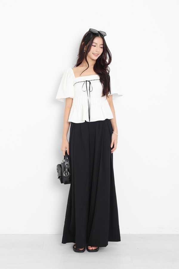 (PO ETA: END AUG) *TPZ* DOLL RIBBON FLUTTER SLEEVES TOP IN WHITE