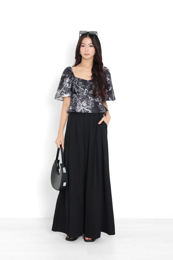 *TPZ* BLAIR SWEETHEART FLUTTER SLEEVES TOP 2.0 IN TOILE DE SECRET DEEP NAVY