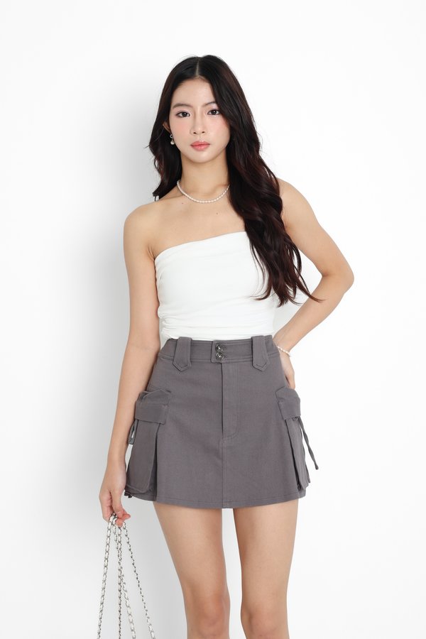 *TPZ* RIVELLE DENIM CARGO SKORTS (REGULAR) IN LAVENDER MIST