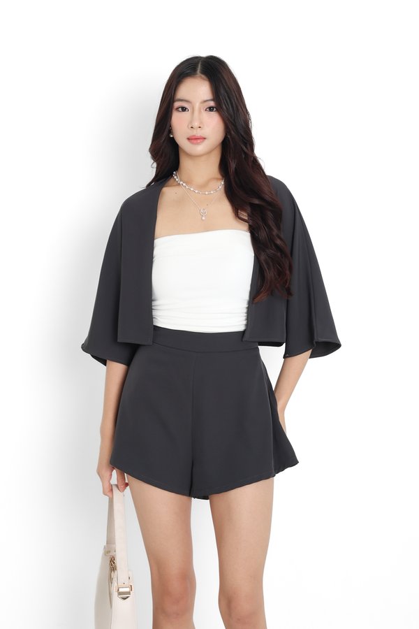 *TPZ* TIA HIGH WAISTED SHORTS IN STORM GREY