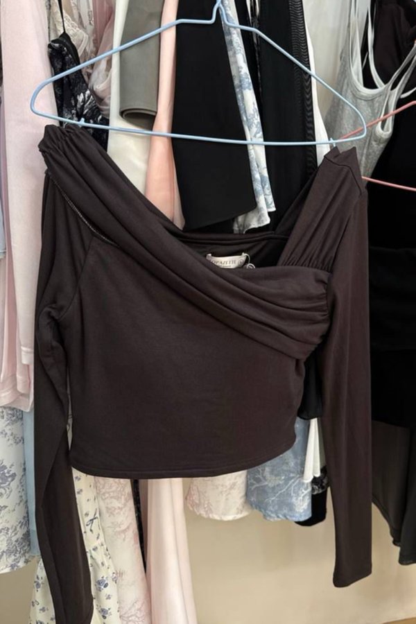 (PO ETA: EARLY JULY) *TPZ* PERFECT ON SHOULDER LONG SLEEVES TOP IN FRIGGIN' BROWN