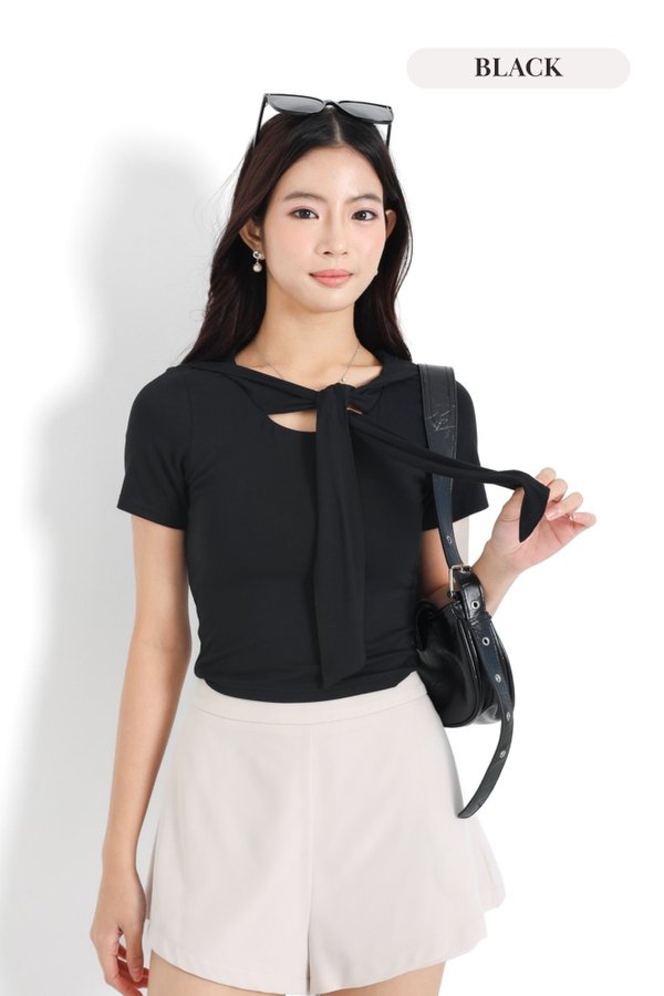 *TPZ BAMBOO* KORA ROUND NECK MULTI TIE TOP (MULTIPLE COLOURS)