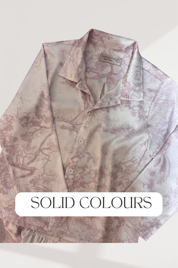 (PO ETA: END SEPT) *TPZ LOUNGE* THE STAR TPZ SATIN UNISEX LONG SLEEVES SHIRT IN SOLID (MULTIPLE COLOURS)