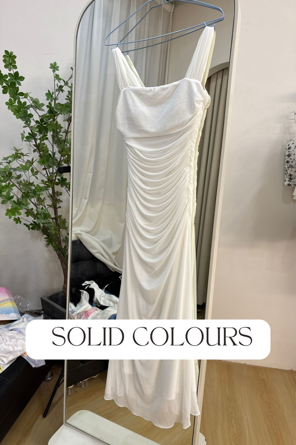 *TPZ LUXE MESH* CASRELIA MERMAID DRESS IN SOLID (MULTIPLE COLOURS)