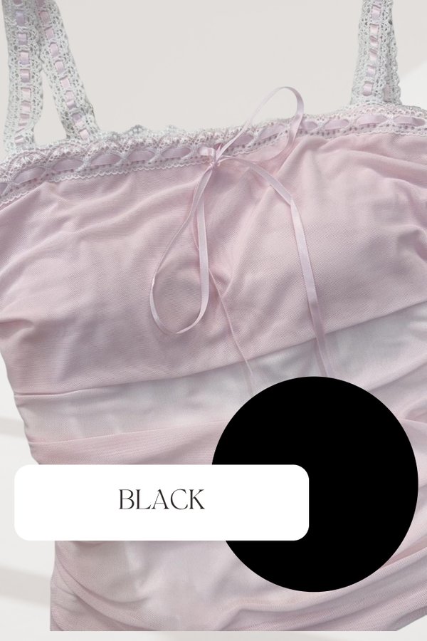 (PO ETA: END SEPT) *TPZ LUXE MESH* PRINCESS RIBBON TOP IN SOLID (MULTIPLE COLOURS)