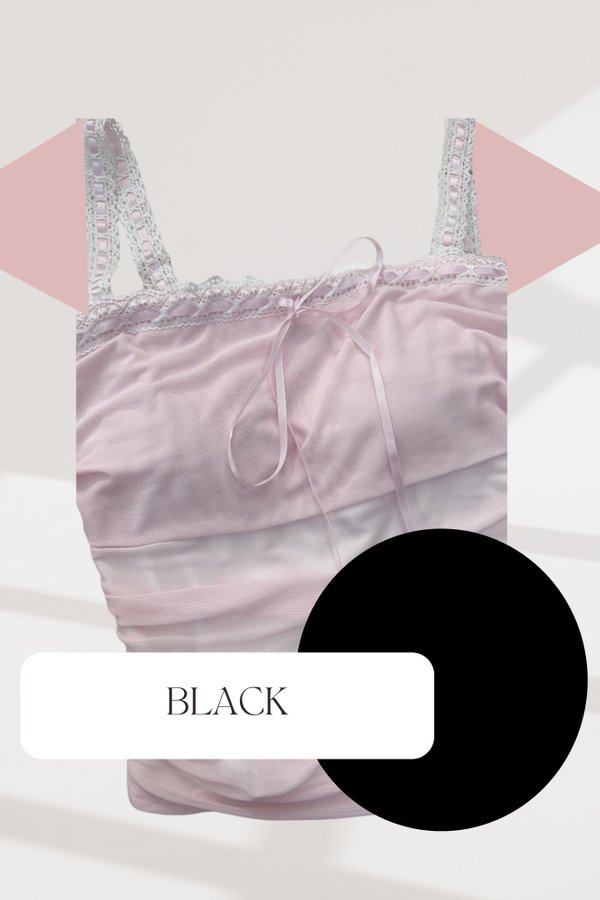 (PO ETA: END SEPT) *TPZ LUXE MESH* PRINCESS RIBBON FLUTTER TOP IN SOLID (MULTIPLE COLOURS)
