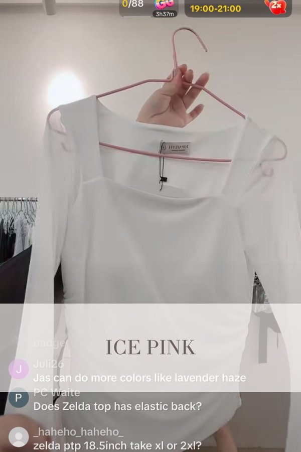 (PO ETA: MID AUG) *TPZ LUXE MESH* FEL MESH BELL SLEEVES TOP IN ICE PINK