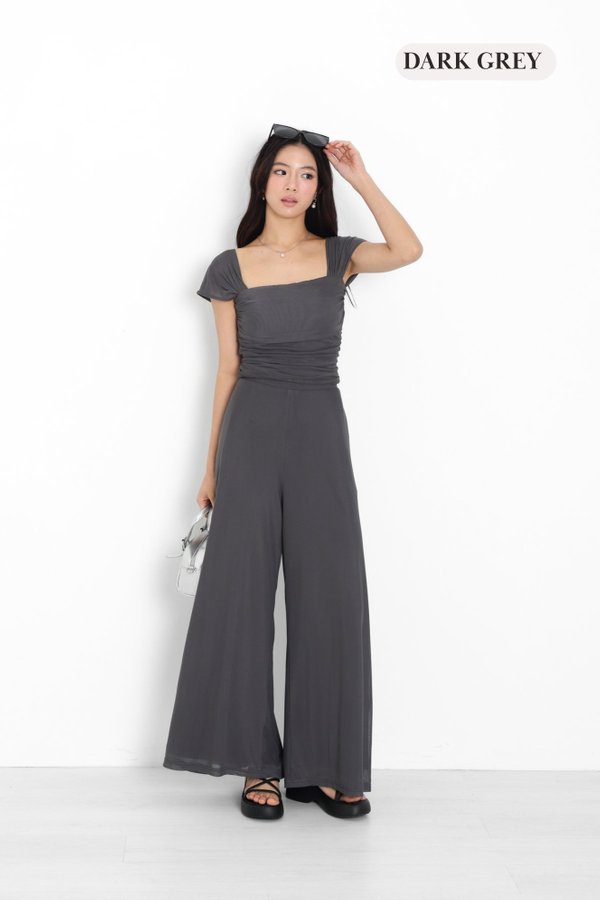 *TPZ LUXE MESH* (PETITE) STELLA HIGH WAISTED FLOWY MESH PANTS (MULTIPLE COLOURS)