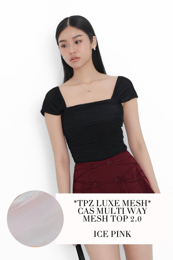 (PO ETA: END AUG) *TPZ LUXE MESH* CAS MULTI WAY MESH TOP 2.0 IN ICE PINK
