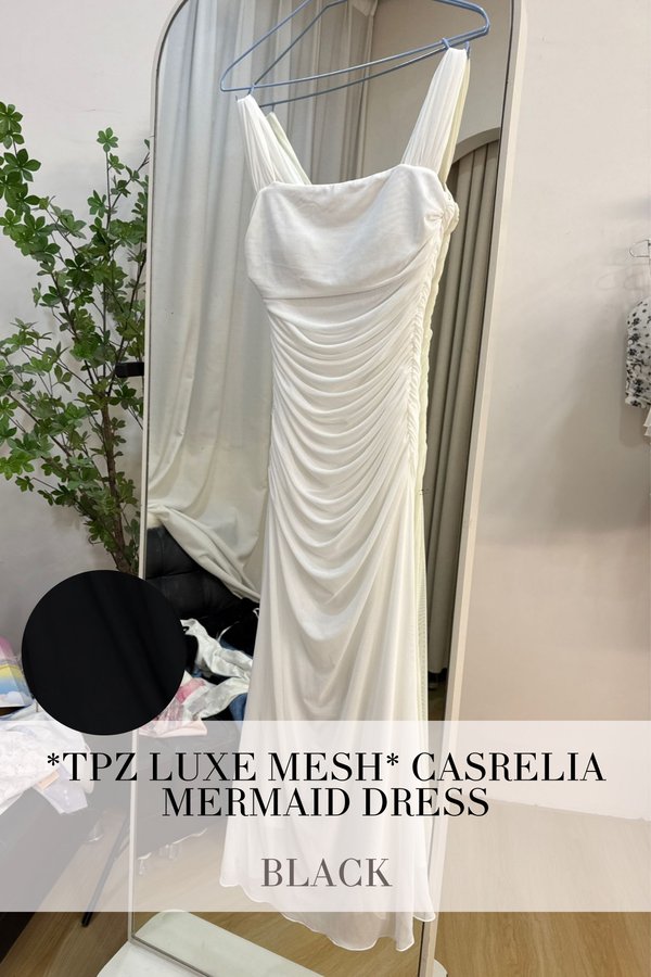 (PO ETA: END AUG) *TPZ LUXE MESH* CASRELIA MERMAID DRESS IN BLACK
