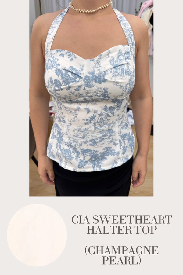 (PO ETA: END AUG) *TPZ* CIA SWEETHEART HALTER TOP IN CHAMPAGNE PEARL