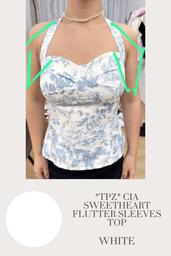 (PO ETA: END AUG) *TPZ* CIA SWEETHEART FLUTTER TOP IN WHITE