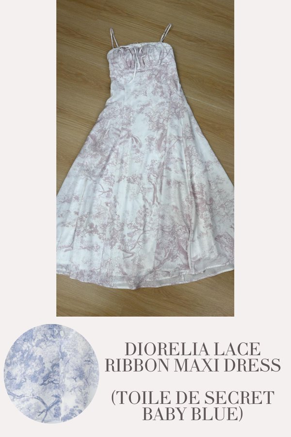 (PO ETA: END AUG) *TPZ* DIORELIA LACE RIBBON MAXI DRESS IN TOILE DE SECRET BABY BLUE