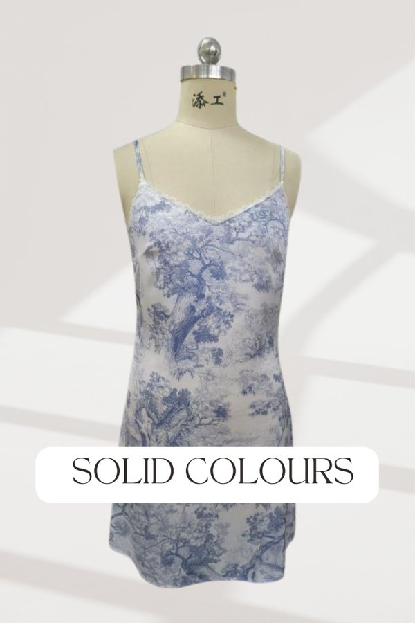 (PO ETA: END SEPT) *TPZ LOUNGE* THE MOON TPZ SATIN LACE CAMISOLE DRESS IN SOLID (MULTIPLE COLOURS)