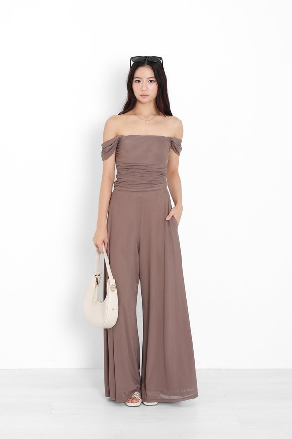 *TPZ LUXE MESH* (REGULAR) STELLA HIGH WAISTED FLOWY MESH PANTS (MULTIPLE COLOURS)