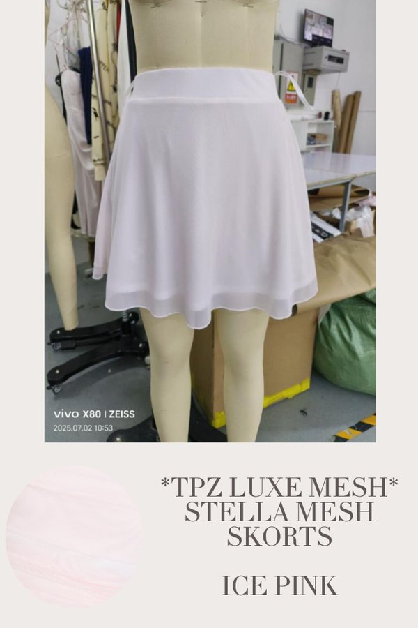 (PO ETA: END AUG) *TPZ LUXE MESH* STELLA MESH SKORTS IN ICE PINK