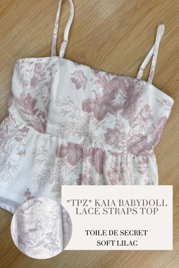 (PO ETA: END AUG) *TPZ* KAIA BABYDOLL LACE STRAPS TOP IN TOILE DE SECRET SOFT LILAC