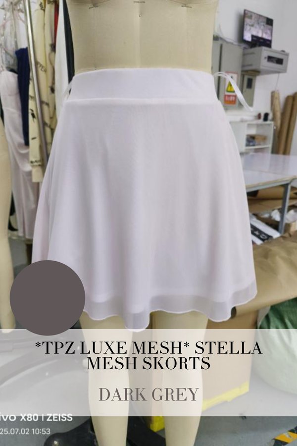 (PO ETA: END AUG) *TPZ LUXE MESH* STELLA MESH SKORTS IN DARK GREY
