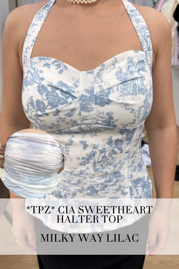 (PO ETA: END AUG) *TPZ LUXE MESH* CAS HALTER RIBBON TOP IN MILKY WAY LILAC