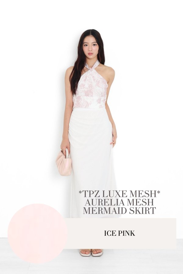 (PO ETA: MID AUG) *TPZ LUXE MESH* AURELIA MESH MERMAID SKIRT IN ICE PINK