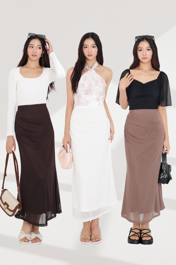 *TPZ LUXE MESH* AURELIA MESH MERMAID SKIRT (MULTIPLE COLOURS)
