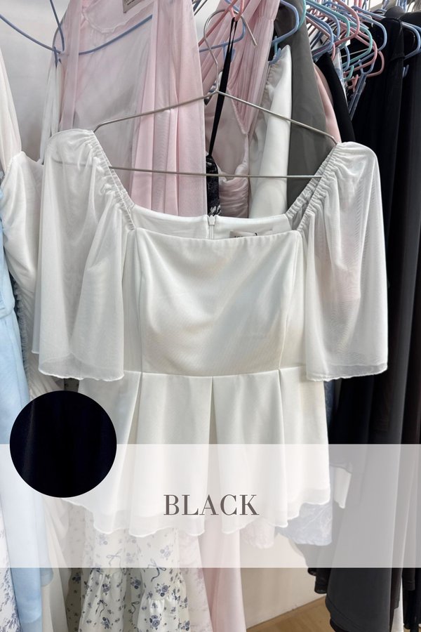 (PO ETA: END AUG) *TPZ LUXE MESH* ZELDA MESH FLUTTER SLEEVES TOP IN BLACK