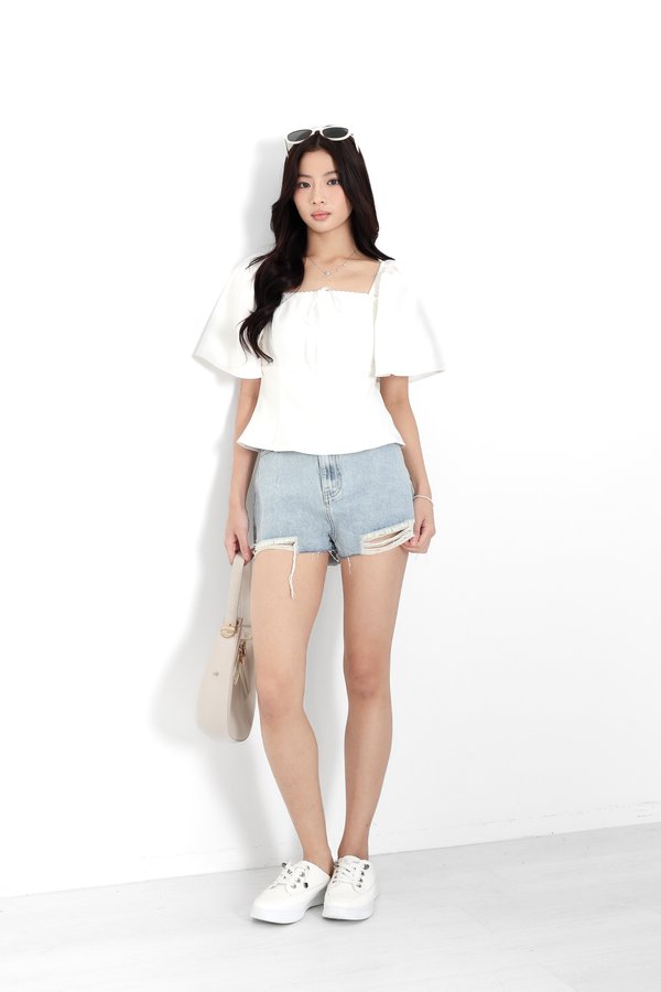 (PO ETA: END AUG) *TPZ* DIORE LACE FLUTTER TOP IN WHITE