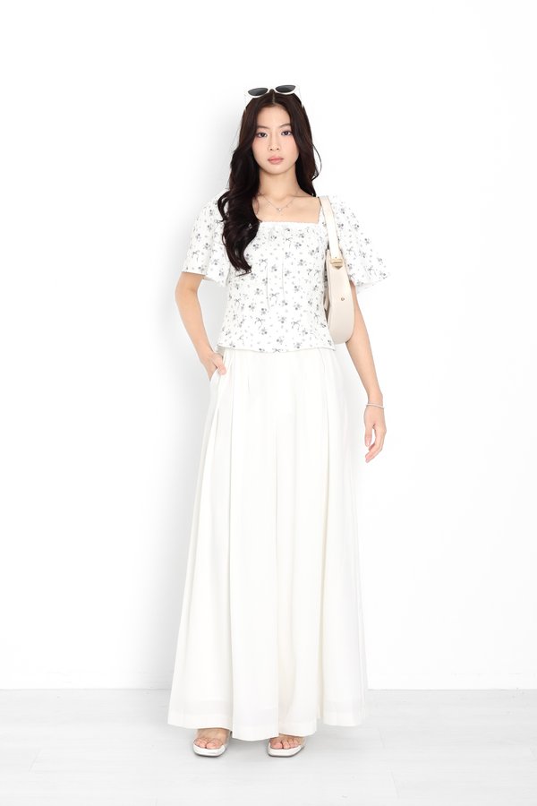 (PO ETA: END AUG) *TPZ* DIORE LACE FLUTTER TOP IN JARDIN DE RIBBON CHAMPAGNE GREY
