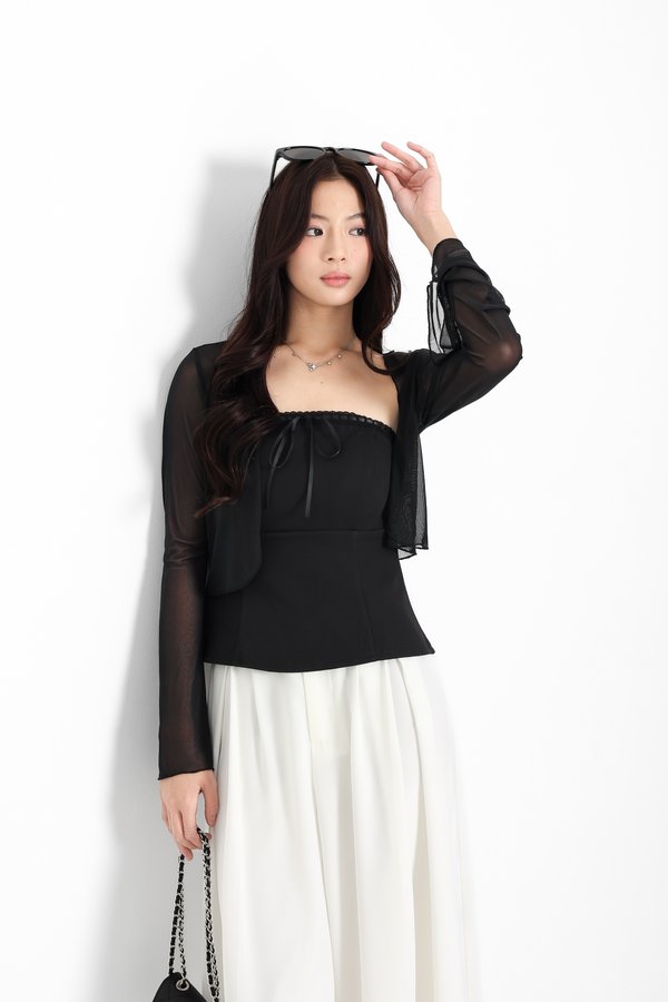 (PO ETA: END AUG) *TPZ* DIORE LACE RIBBON TOP IN BLACK