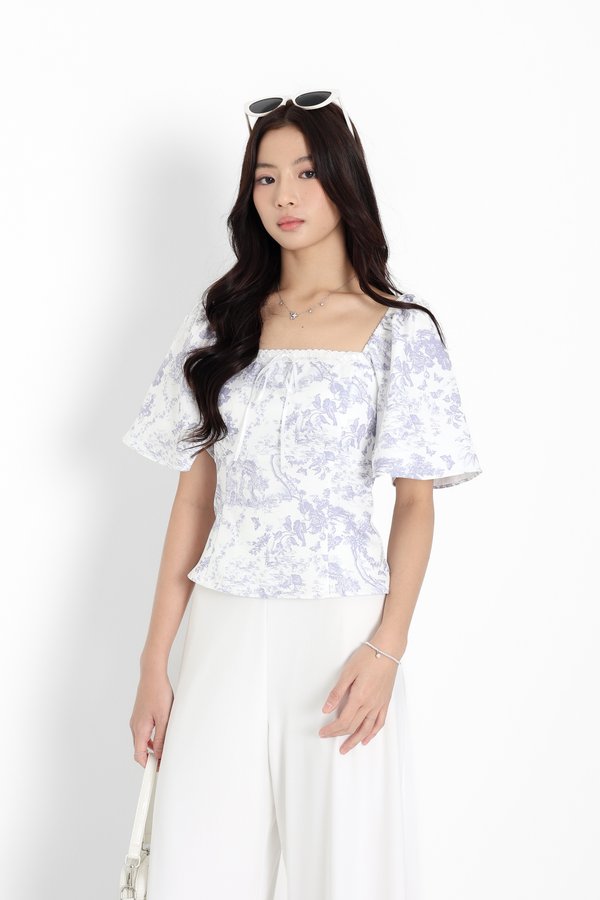 (PO ETA: END AUG) *TPZ* DIORE LACE FLUTTER TOP IN TOILE DE ROMANCE SOFT LILAC