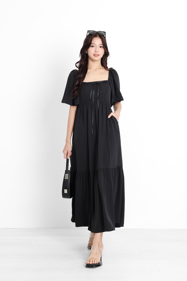 (PO ETA: END AUG) *TPZ* DIORETTE FLUTTER LACE RIBBON MAXI IN BLACK