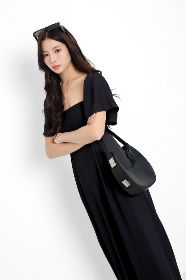 *TPZ* VENNA FLUTTER SLEEVES JUMPSUIT (REGULAR) IN BLACK