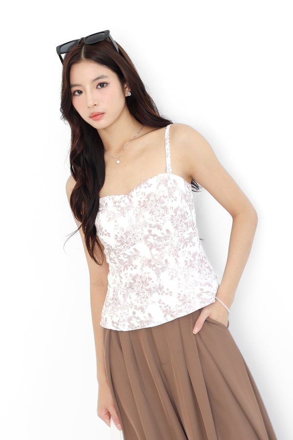 (PO ETA: END AUG) *TPZ* HERA LACE STRAPS TOP IN TOILE DE BEAUTY ROSE
