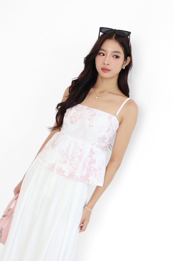 (PO ETA: END AUG) *TPZ* KAIA BABYDOLL LACE STRAPS TOP IN TOILE DE FORTUNE PINK
