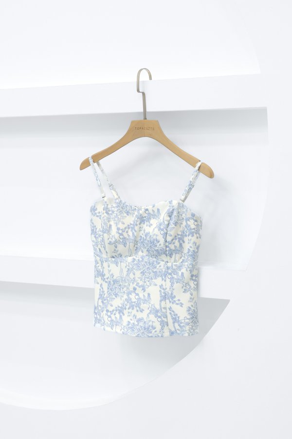 *TPZ* HERA LACE STRAPS TOP IN TOILE DE BEAUTY BABY BLUE
