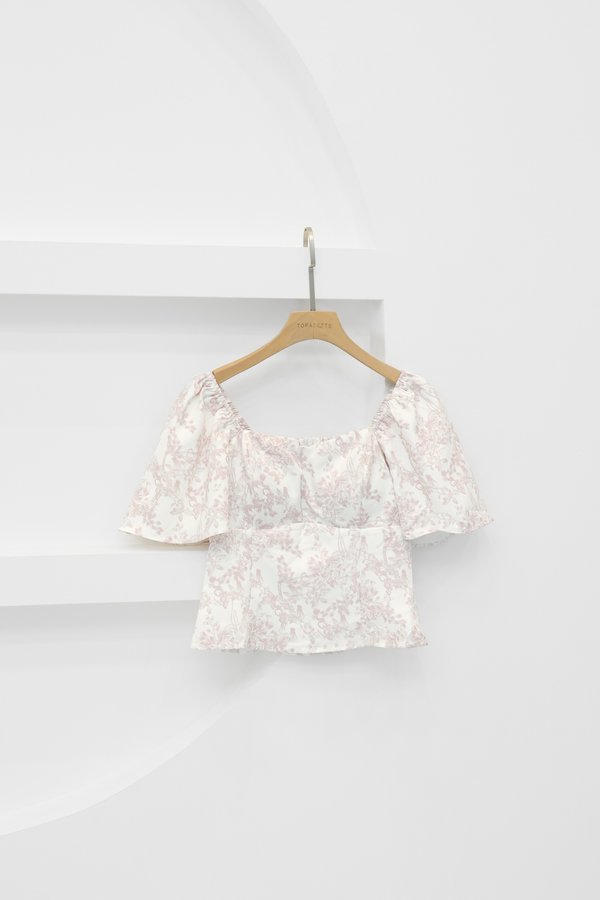*TPZ* HERA FLUTTER SLEEVES TOP IN TOILE DE BEAUTY SOFT PINK