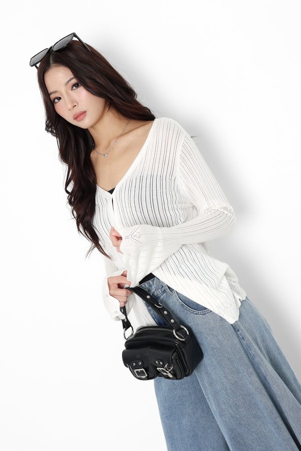 (PO ETA: MID OCT) *TPZ* ELOWEN CABLE KNIT CARDIGAN IN WHITE