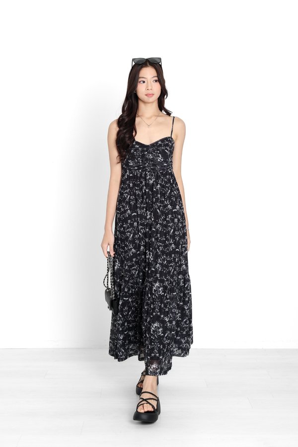 *TPZ LUXE MESH* DIORA DROP HEM MAXI 3.0 IN TOILE DE RIBBON BLACK